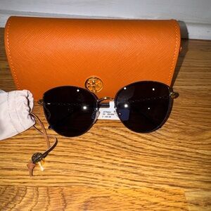 Tory Burch Black Sunglasses with Tan Case